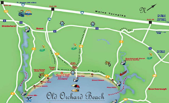 Old Orchard Beach Maine Map